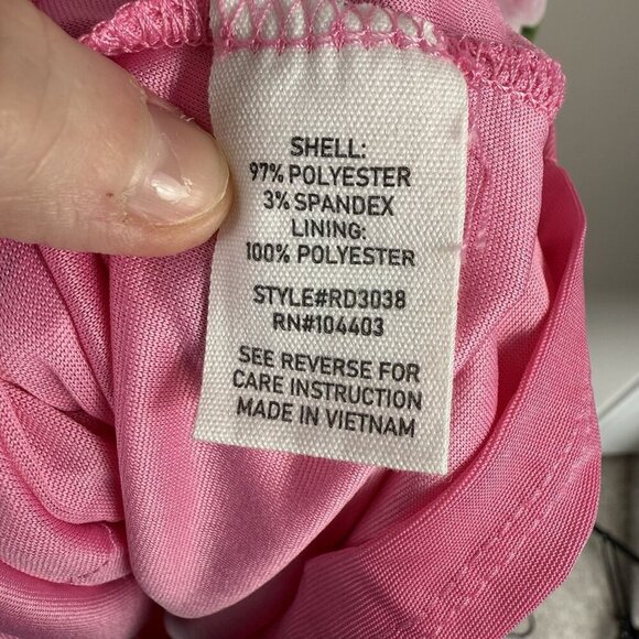 August Sky Women’s Smocked Midi Dress Pink Floral Tiered Ruffle Sleeveless L - Picture 10 of 10